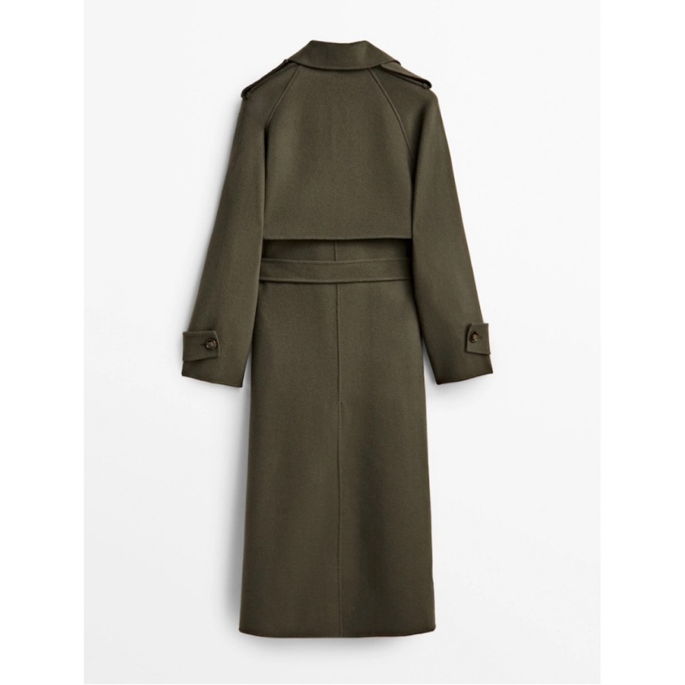 Massimo Dutti olive green coat small - Picture 10 of 14